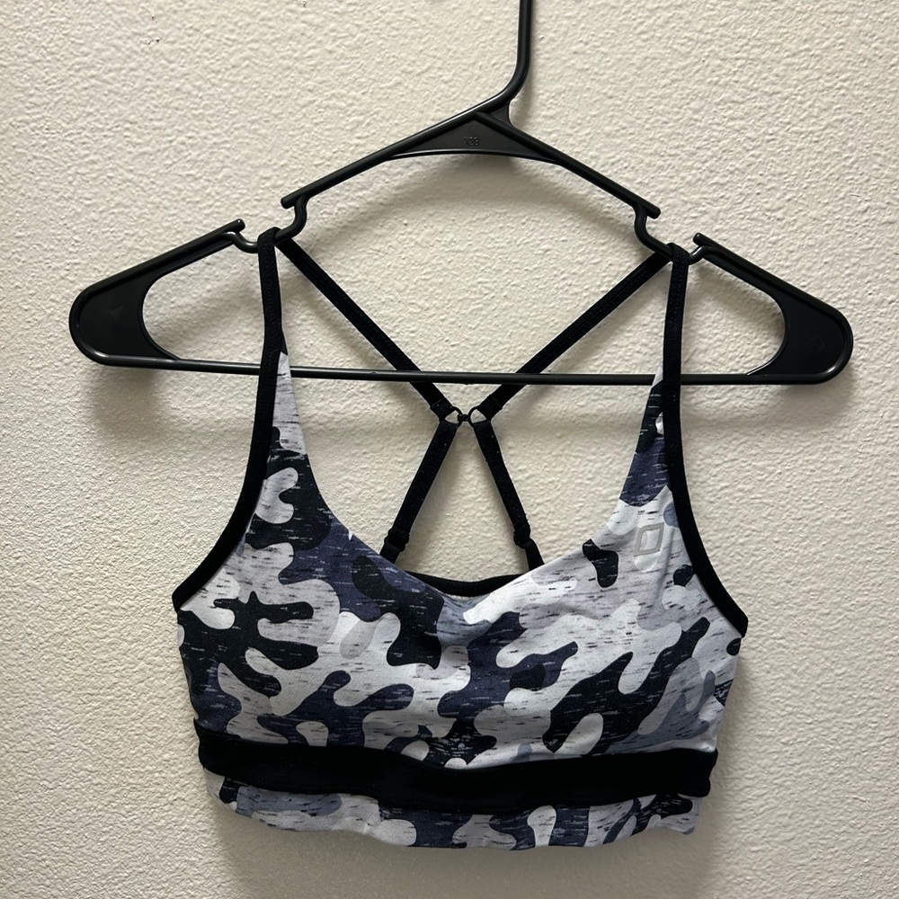 Lorna Jane Camo Print Adjustable Strap Sport Bra sz4
